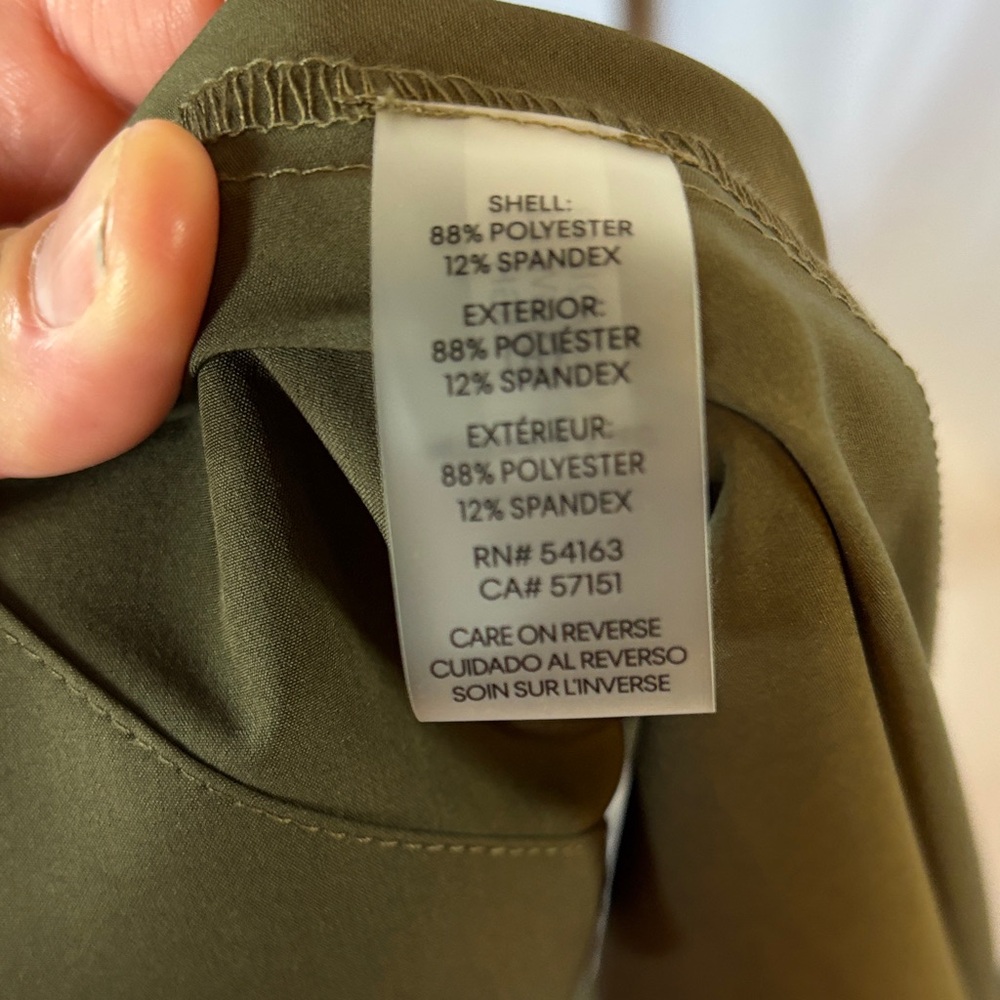 NWT Calvin Klein Olive Green A-line Shirtdress, Size 2 - Picture 9 of 14